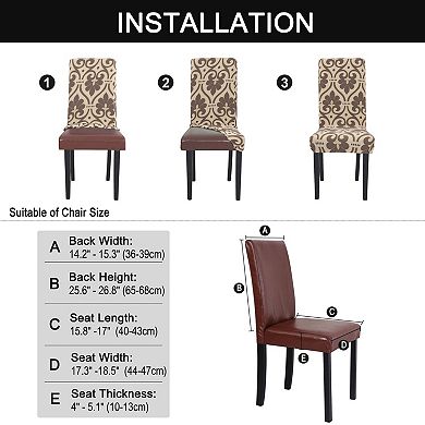 Removable Stretch Dining Chair Cover Protector Short Seat Slipcover