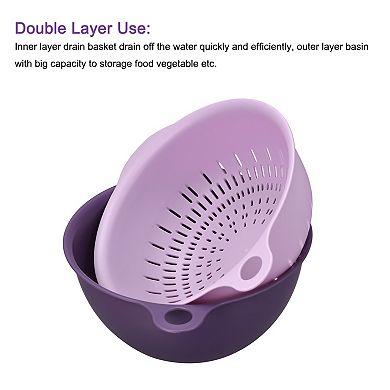 Kitchen Strainer Colander Bowl Set, Small Double Layer Drain Basket