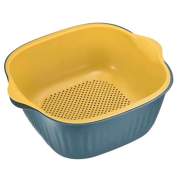 Kitchen Colander Bowl Set, Plastic Washing Bowl and Strainer