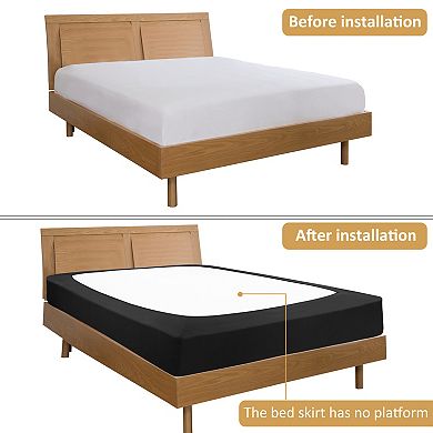 Box Spring Cover Wrap Around 4 Sides Bed Skirt Stretchy Queen 60" x 80" x 14"(W*L*H)