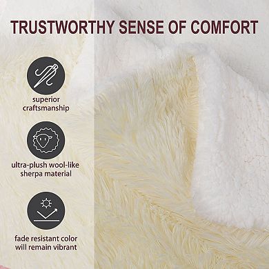Luxury Shaggy Faux Fur Blanket Soft Warm Sherpa Throw for Sofa Couch Bed Twin 60"x80"