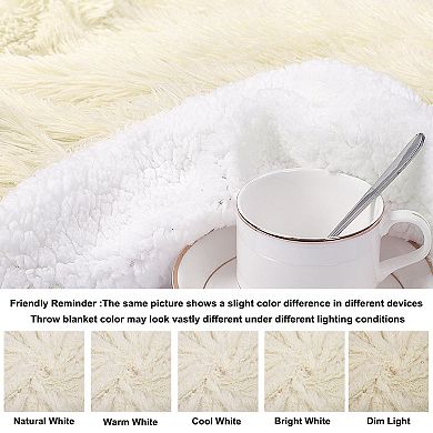 Luxury Shaggy Faux Fur Blanket Soft Warm Sherpa Throw for Sofa Couch Bed Twin 60"x80"