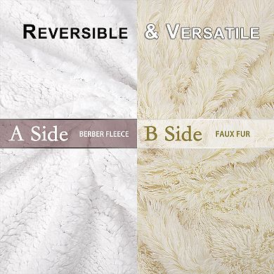 Luxury Shaggy Faux Fur Blanket Soft Warm Sherpa Throw for Sofa Couch Bed Twin 60"x80"
