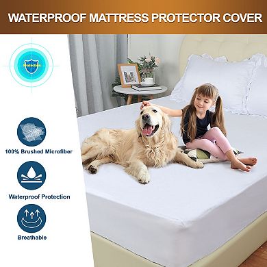 Fitted Mattress Pad Cover Waterproof Comfortable King 76" x 80"