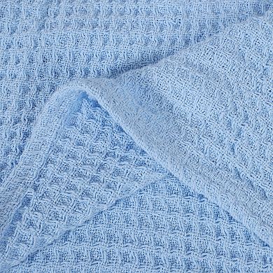 100% Cotton Thermal Blanket Soft Lightweight Knit Throw Blanket Waffle Weave Knitted Blanket 90"x90"