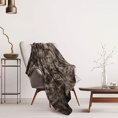 Luxury Soft Shaggy Faux Fur Blanket Reversible Tie-dye Throw for Sofa Couch Bed Twin 60"x77"
