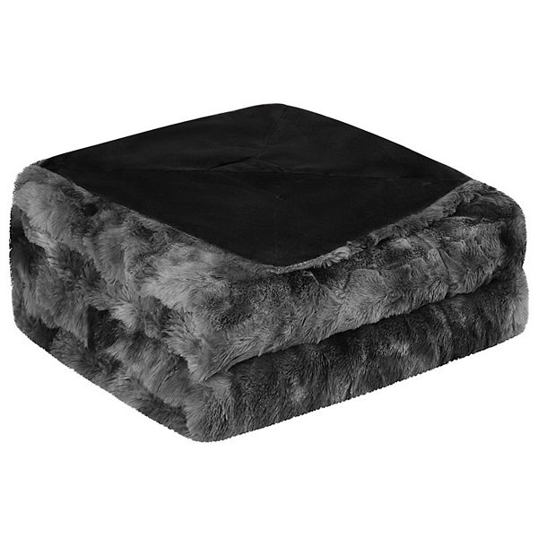 Luxury Soft Shaggy Faux Fur Blanket Reversible Tiedye Throw for Sofa