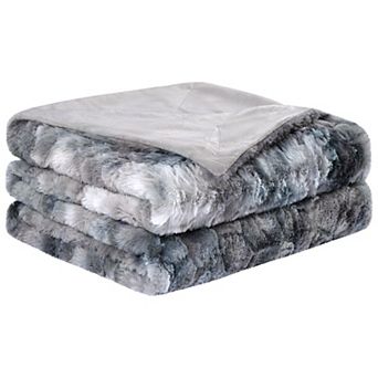 Luxury Soft Shaggy Faux Fur Blanket Reversible Tie-dye Throw for Sofa Couch Bed Twin 60"x77"