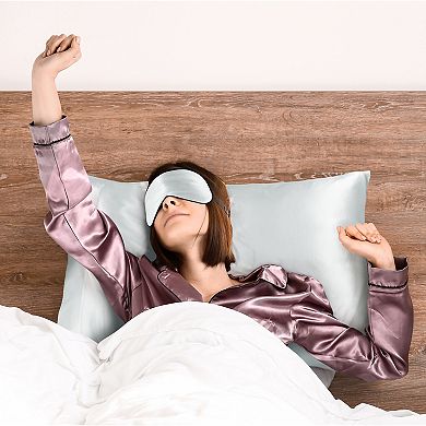 19 Momme Silk Pillowcase with Eye Cover Set Standard 20" x 26"