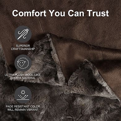 Double-Sided Faux Fur Throw Blanket Throw 50"x60"