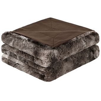 Double-Sided Faux Fur Throw Blanket Throw 50"x60"