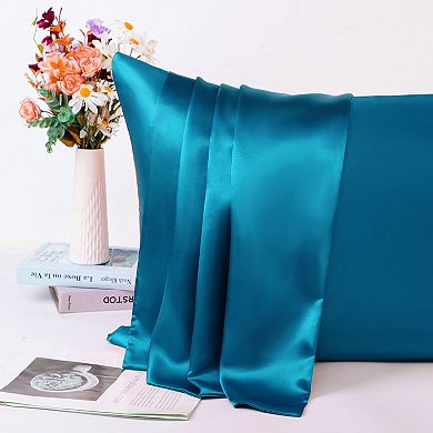 Set of 2 Luxury Silky Pillow Cover with Zipper Closure Travel 20" x 14"