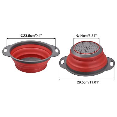 Collapsible Colander Silicone Round Foldable Strainer, Diameter Sizes 9.4inch