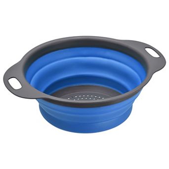 Collapsible Colander Round Foldable Strainer, Diameter Sizes 9.4inch Blue
