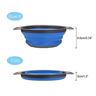 Collapsible Colander Round Foldable Strainer, Diameter Sizes 9.4inch Blue