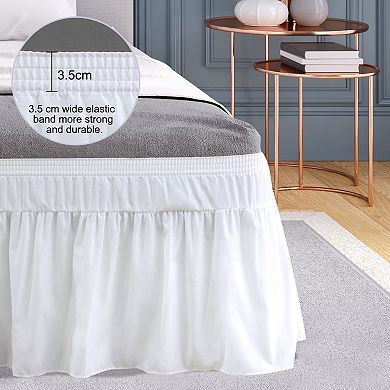 Bed Skirt Polyester Brushed Elastic Dust Ruffles 16 Inch Drop King 78" x 80"