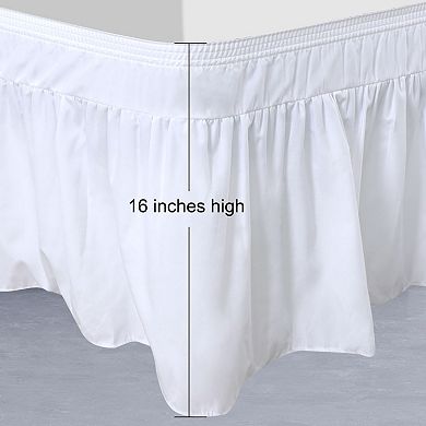 Bed Skirt Polyester Brushed Elastic Dust Ruffles 16 Inch Drop King 78" x 80"