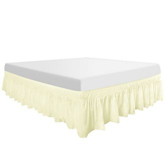 Bed Skirt Polyester Brushed Elastic Dust Ruffles 16 Inch Drop King 78" x 80"