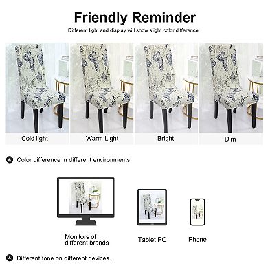 1Pcs Anti Wrinkle Spandex Stretch Dining Chair Covers Butterfly Pattern