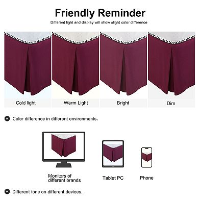 Pleated Ruffle Bed Skirts with 14" Drop, Queen 60" x 80"