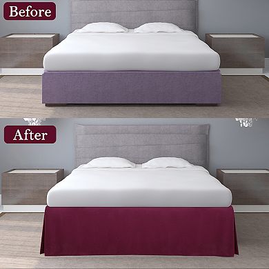 Pleated Ruffle Bed Skirts with 14" Drop, Queen 60" x 80"