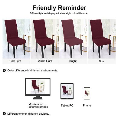 Stretch Spandex Knit Jacquard Chair Slipcovers Seat Cover 4pcs