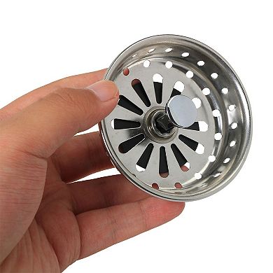 2pcs 2.9" Diameter Water Drain Stopper Sink Basin Strainer Disposal Stopper Silver Tone