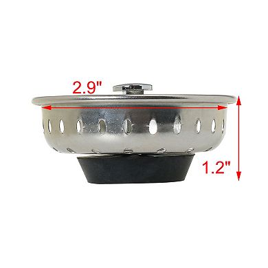 2pcs 2.9" Diameter Water Drain Stopper Sink Basin Strainer Disposal Stopper Silver Tone