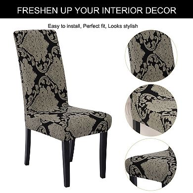 Spandex Stretch Removable Washable Dining Room Stool Chair Cover Slipcover