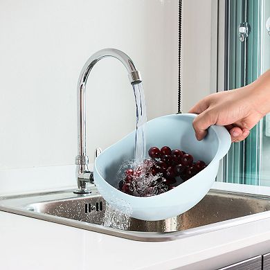 3pcs Kitchen Colander Rice Drain Bowl Fruit Washing Basket