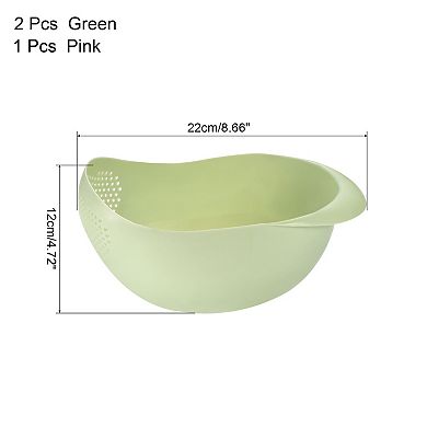 3pcs Kitchen Colander Rice Drain Bowl Fruit Washing Basket