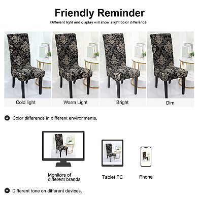 Removable Stretch Dining Room Chair Cover Protector Short Seat Slipcover
