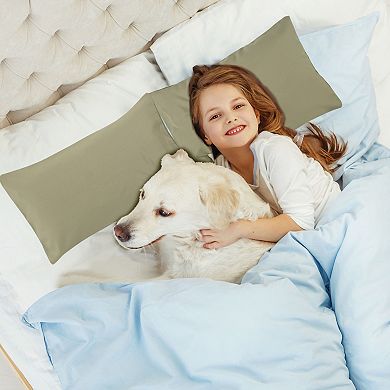 Luxury 1800 Brushed Microfiber Pillow Cases 2 Pcs Travel 20" x 14"