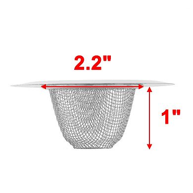 Kitchen Bathtub Basin Sink Garbage Strainer Drain Stopper 3.5" Dia 2pcs Silver Tone