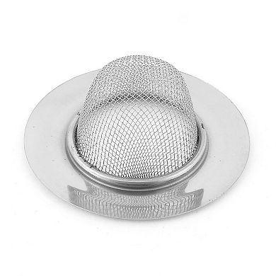 Kitchen Bathtub Basin Sink Garbage Strainer Drain Stopper 3.5" Dia 2pcs Silver Tone