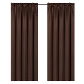 Kate Aurora Basic Faux Silk Rod Pocket Shimmery Sheer Single Window Curtain Panel