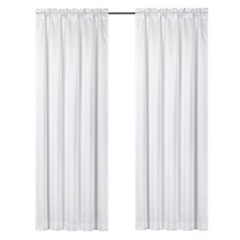 Kate Aurora Basic Faux Silk Rod Pocket Shimmery Sheer Single Window Curtain Panel