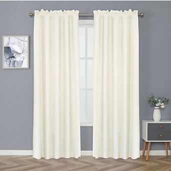 Kate Aurora Basic Drape Light Filtering Woven Jacquard Thermal Single Rod Pocket Curtain Panel