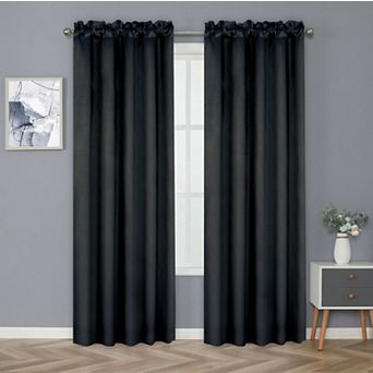Kate Aurora Basic Drape Light Filtering Woven Jacquard Thermal Single Rod Pocket Curtain Panel