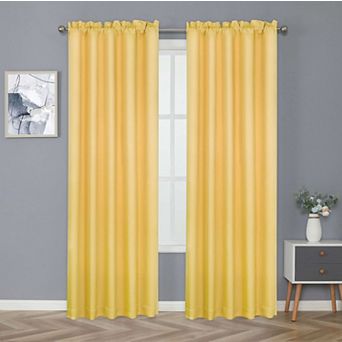 Kate Aurora Basic Drape Light Filtering Woven Jacquard Thermal Single Rod Pocket Curtain Panel
