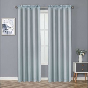 Kate Aurora Basic Drape Light Filtering Woven Jacquard Thermal Single Rod Pocket Curtain Panel