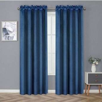 Kate Aurora Basic Drape Light Filtering Woven Jacquard Thermal Single Rod Pocket Curtain Panel