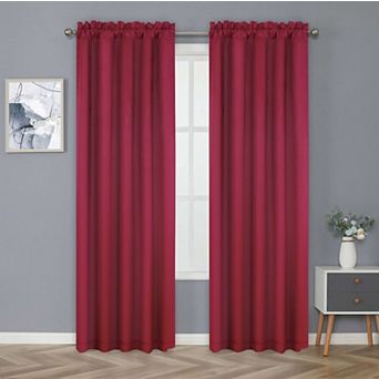 Kate Aurora Basic Drape Light Filtering Woven Jacquard Thermal Single Rod Pocket Curtain Panel