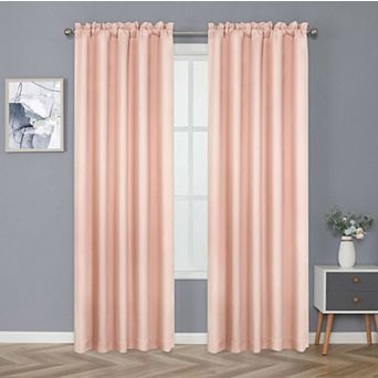 Kate Aurora Basic Drape Light Filtering Woven Jacquard Thermal Single Rod Pocket Curtain Panel