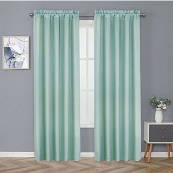 Kate Aurora Basic Drape Light Filtering Woven Jacquard Thermal Single Rod Pocket Curtain Panel