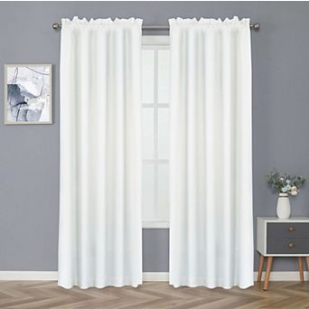 Kate Aurora Basic Drape Light Filtering Woven Jacquard Thermal Single Rod Pocket Curtain Panel