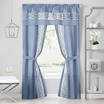 Kate Aurora Pacifico 5 pc Rod Pocket All In One Attached Semi Sheer Window Curtain Set