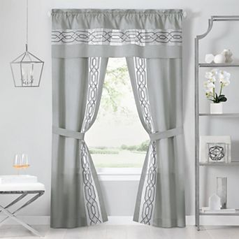 Kate Aurora Pacifico 5 pc Rod Pocket All In One Attached Semi Sheer Window Curtain Set