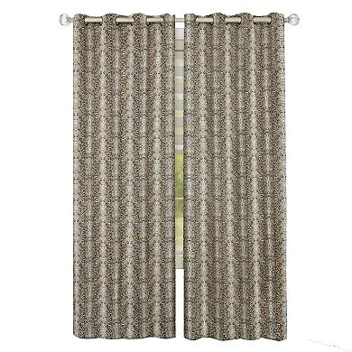 Kate Aurora Safari Living 2 Piece Python Room Darkening Grommet Top Curtain Panels