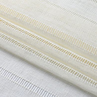 Kate Aurora Modern Chic Complete 4 Piece Striped Sheer Kitchen Curtain Tier and Valance Set